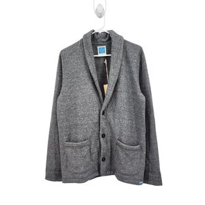 Jason Scott Men's Gray Shawl Collar Cardigan Grandpa Preppy Style Sz L